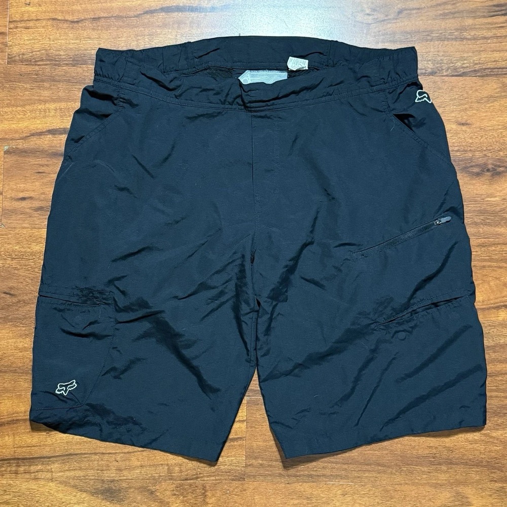 Fox Racing Shorts Men 38 Black Padded Cargo MTB Mountain Bike Cycling